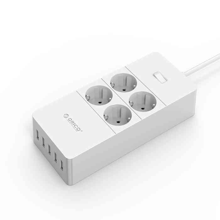 ORICO 4 AC Outlets and 5 USB Charger Smart Surge Protector (HPC-4A5U-V1-EU)